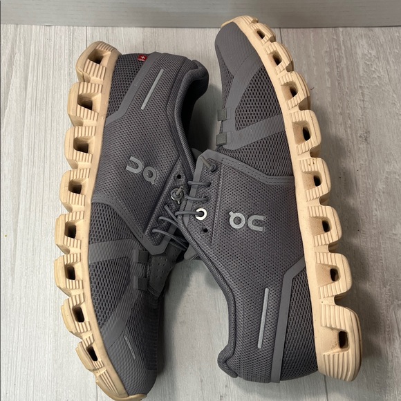 On Running  women’s Charcoal and Beige Sneakers - Picture 10 of 14